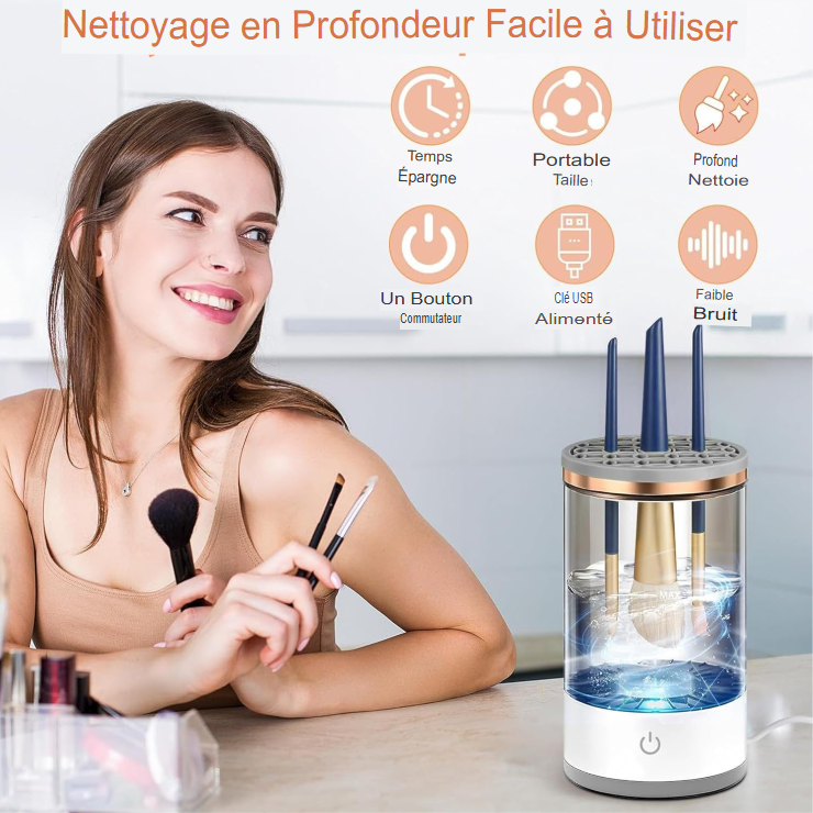 Nettoyeur de brosse de maquillage électrique Portable