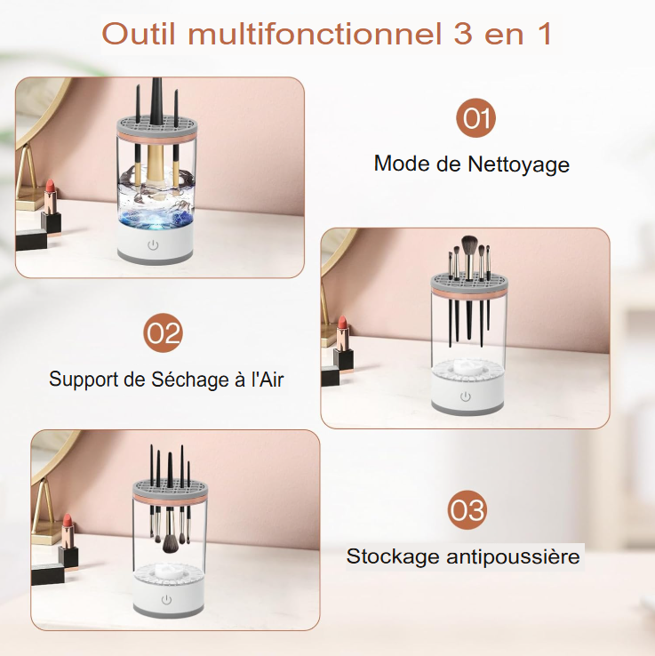 Nettoyeur de brosse de maquillage électrique Portable