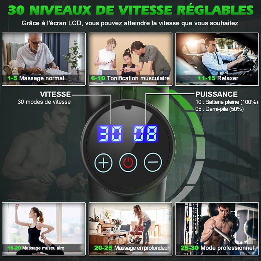 Pistolet de Massage Musculaire Electrique